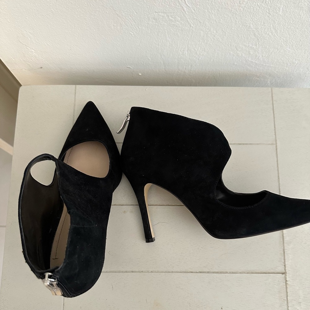 BCBG Paris Black Suede Heeled Boots